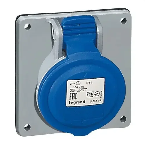 BASE CUADRADA 16A 2P + TT 250V IP44 Entrega Rápida