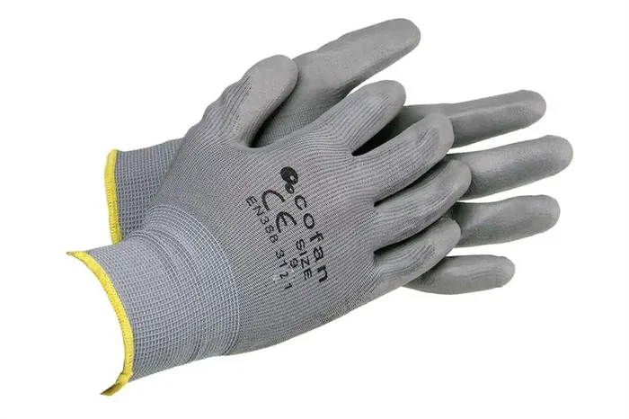 BLISTER G.100% POLIEST. IMPREG. PU GRIS T-11 (Envase de 12) Popular