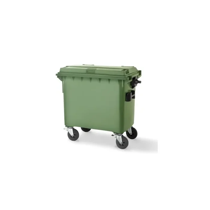 CONTENEDOR BASURA CON RUEDAS Y TAPA W-WEBER 800L-VERDE Imprescindible (Must-Have)
