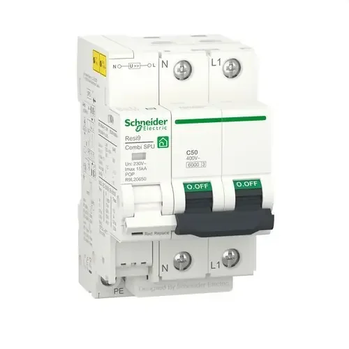 INTERRUPTOR AUTOMÁTICO RESI9 COMBI SPU 1PN C 50A Certificado