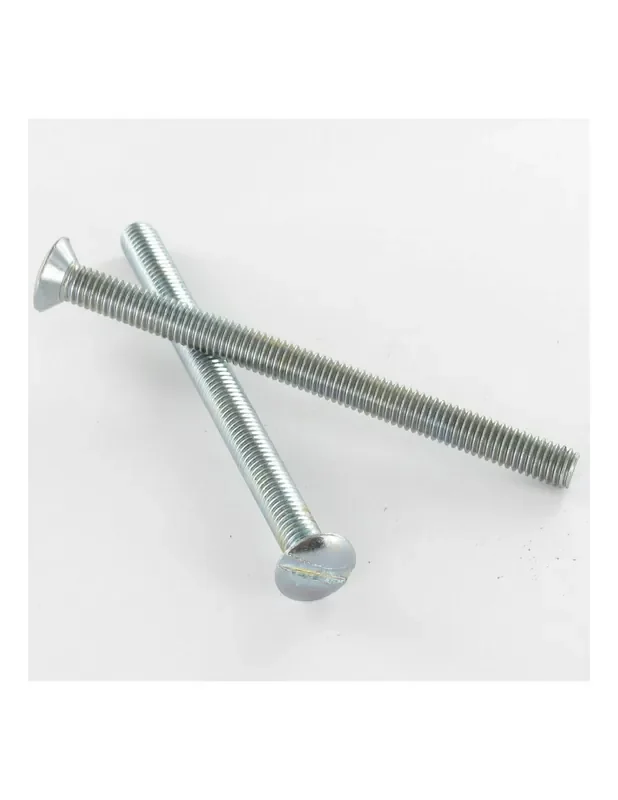 Nuevo Modelo 1 x Tornillo metales cabeza fresada abombada ranura M4X45 Acero cincado blanco