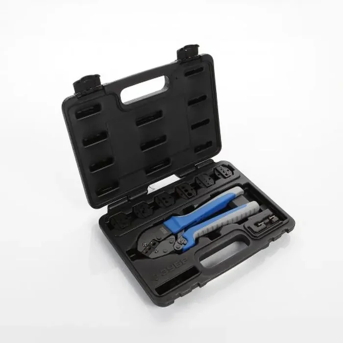 Oferta Flash Juego de prensaterminales con 7 cabezas intercambiables, llave allen y tornillos de recambio Alyco Referencia 108352