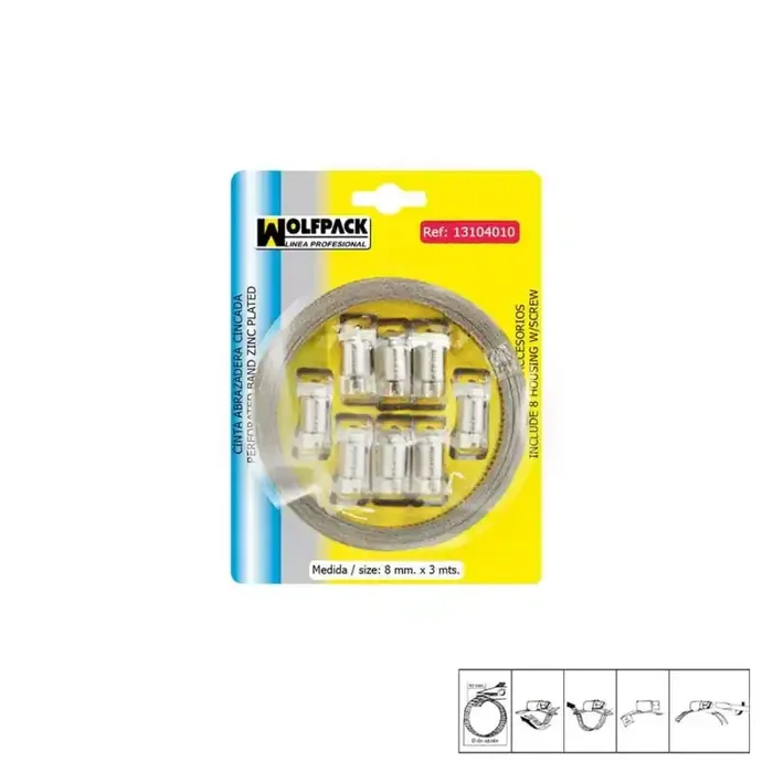 Original Cinta Abrazadera cortar Zincada 8 mm x 3 m