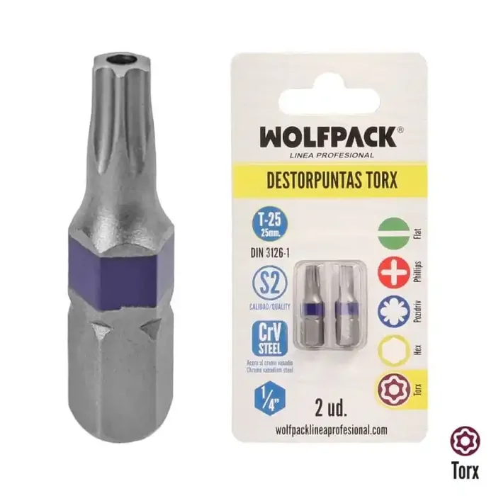 Puntas Destornillador Torx 25 Inviolable (2 Piezas) Stock Limitado